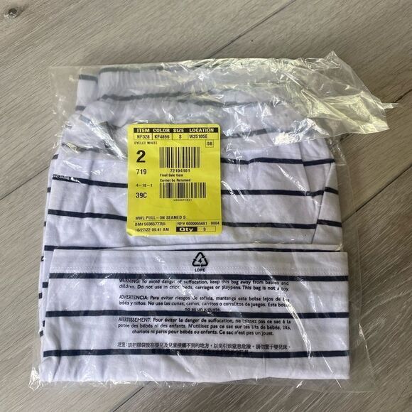 Madewell Stripe Seamed Pull-On Women’s‎ Shorts Black/White S NWT IN PACKAGING - Picture 6 of 6